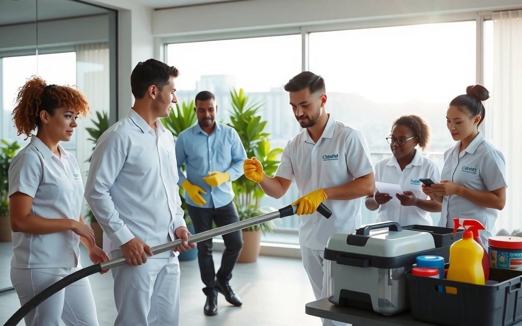 Echipa CleanSYSTEM în acțiune, ilustrând dedicarea și profesionalismul