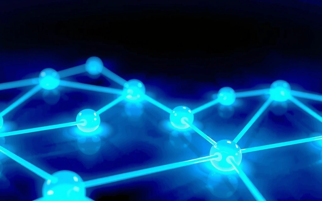 Imagine abstractă cu legături de rețea, simbolizând interconectivitatea digitală și legăturile externe